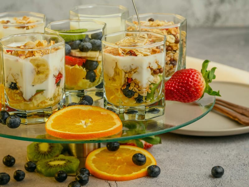 Granola and Greek Yogurt Parfaits — Breakfast, 365 kcal, 11g protein