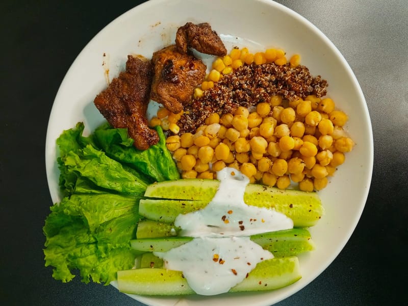 Greek Chicken Quinoa Bowl recipes — Lunch, 451 kcal, 27g protein