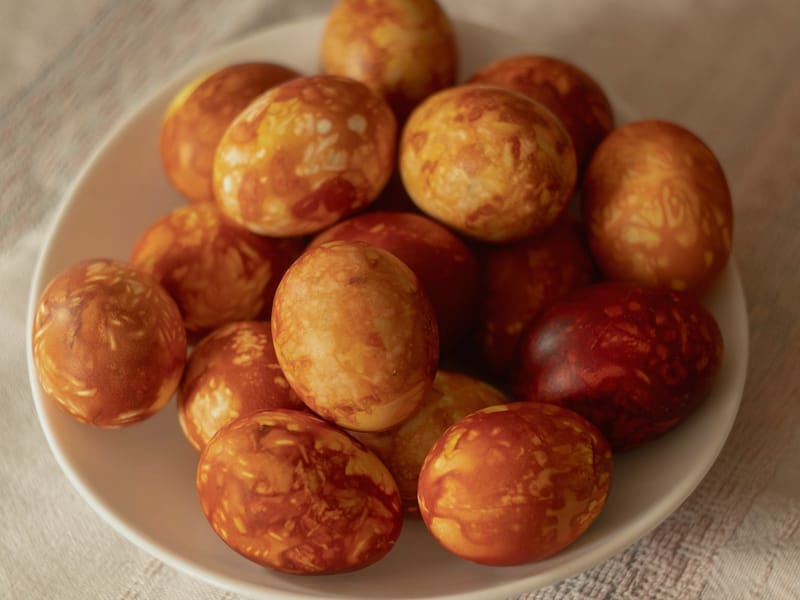 Marbled Tea Eggs — Snack, 102 kcal, 9g protein
