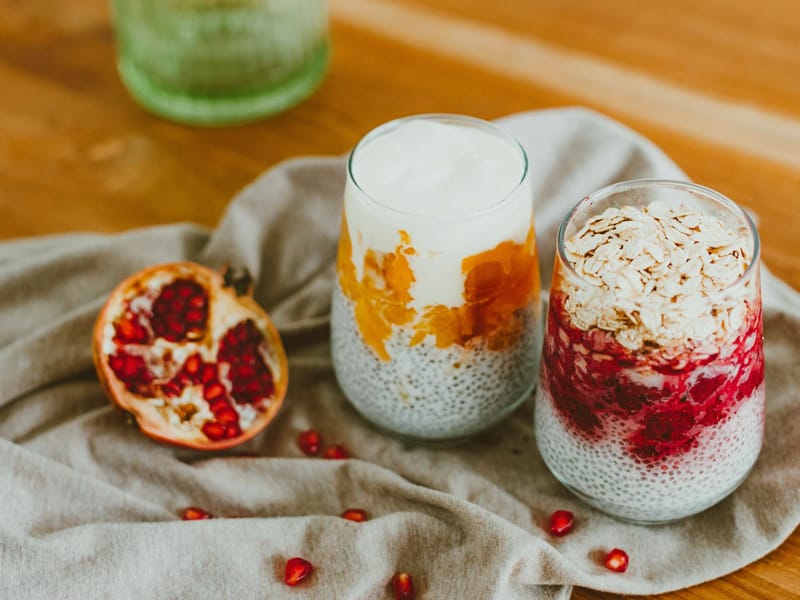 Parfait with Maple Yogurt, Citrus and Pomegranate — Breakfast, 395 kcal, 13g protein