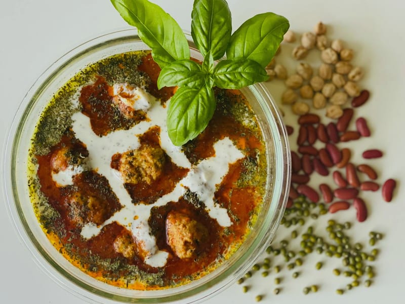 Recipe for Lentil Soup with chorizo meatballs recipes — Lunch, 484 kcal, 24g protein
